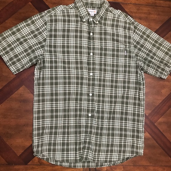 Carhartt Short Sleeves Button Up plaid Shirt - Picture 1 of 8